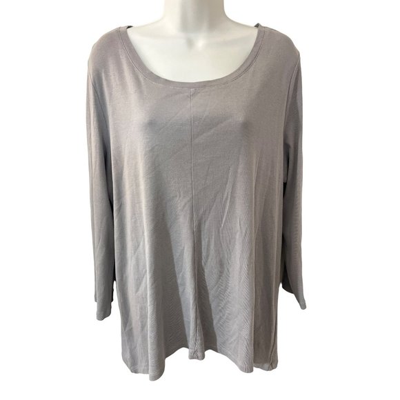 New Directions Pewter Long Sleeve Womens Tunic XL NWT - Picture 1 of 9